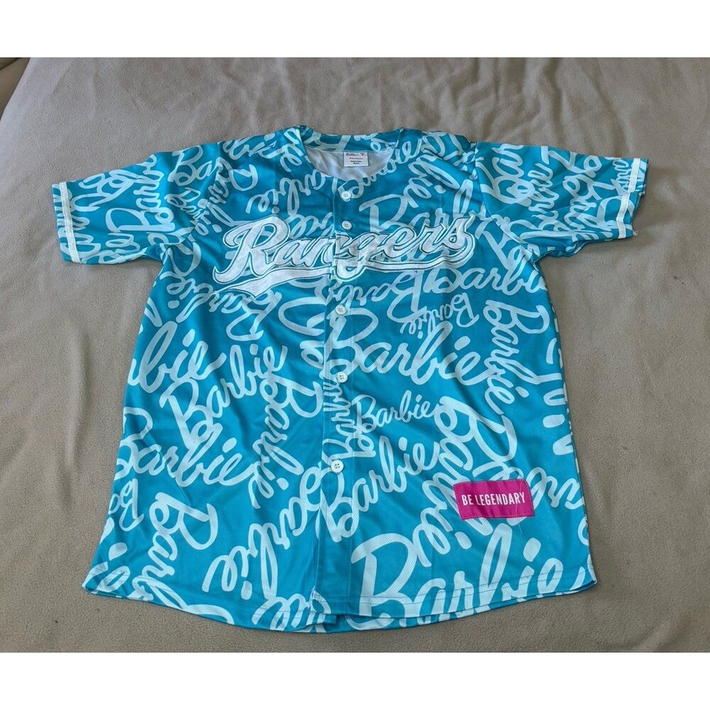 Texas Rangers Barbie Jersey Adult Size L Theme Night Blue 2025 7-18-25 #59 MLB